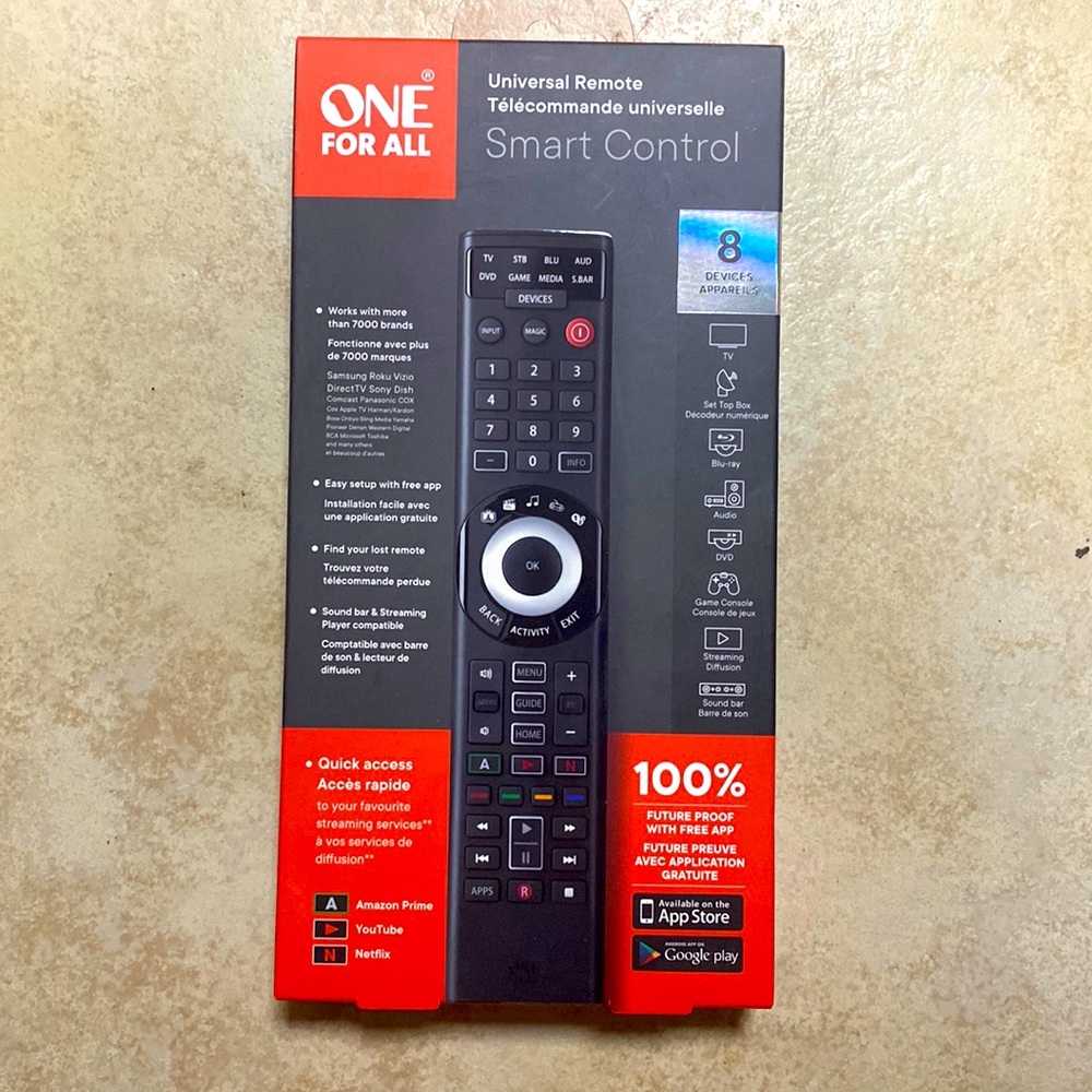 One For All Smart 8-Device Universal Remote Control w/ free app